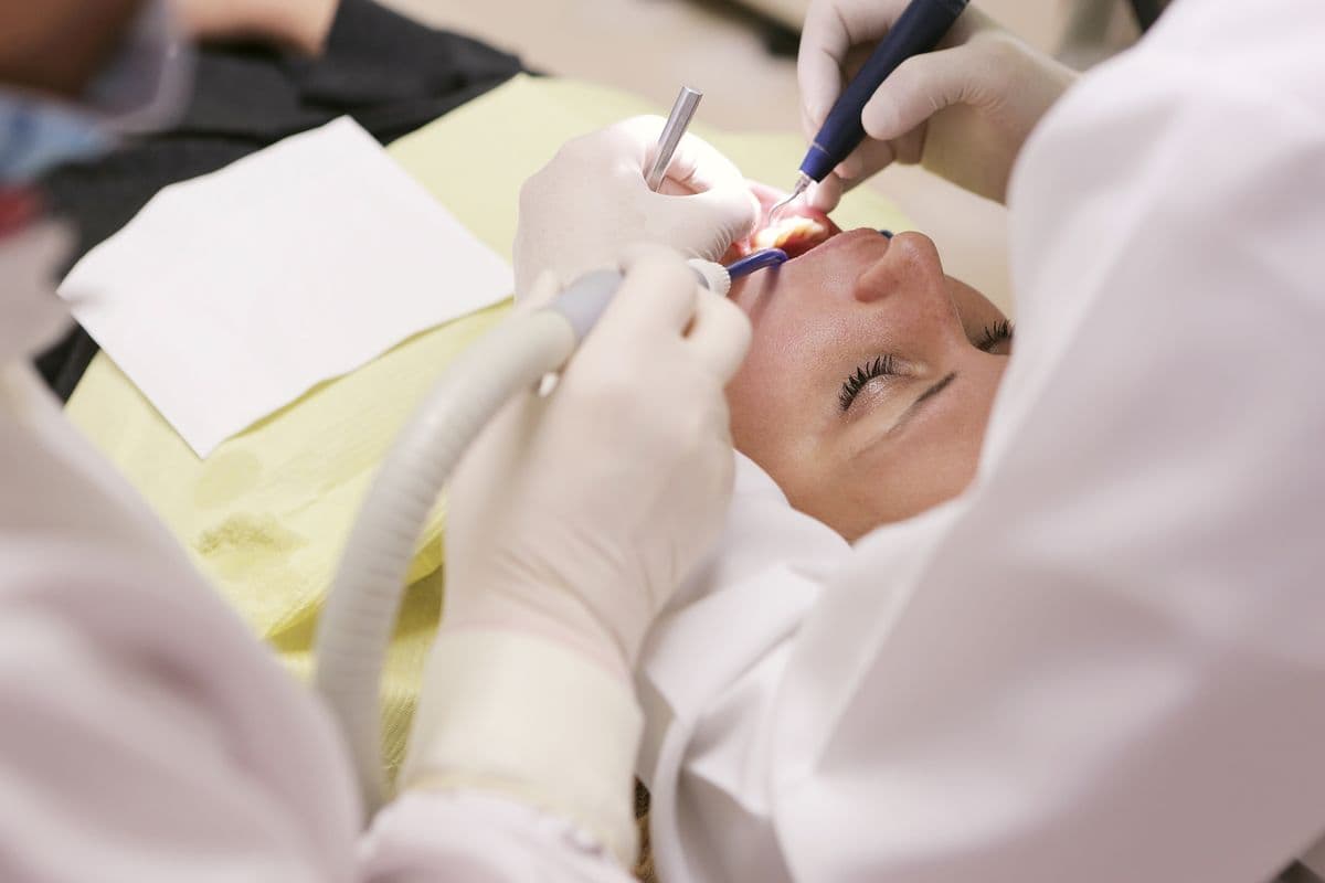 Close-up of oral surgery dental procedure